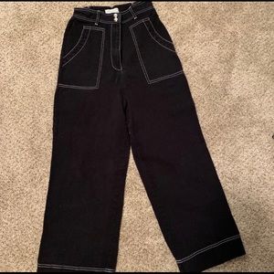 UO black high waist capri flares